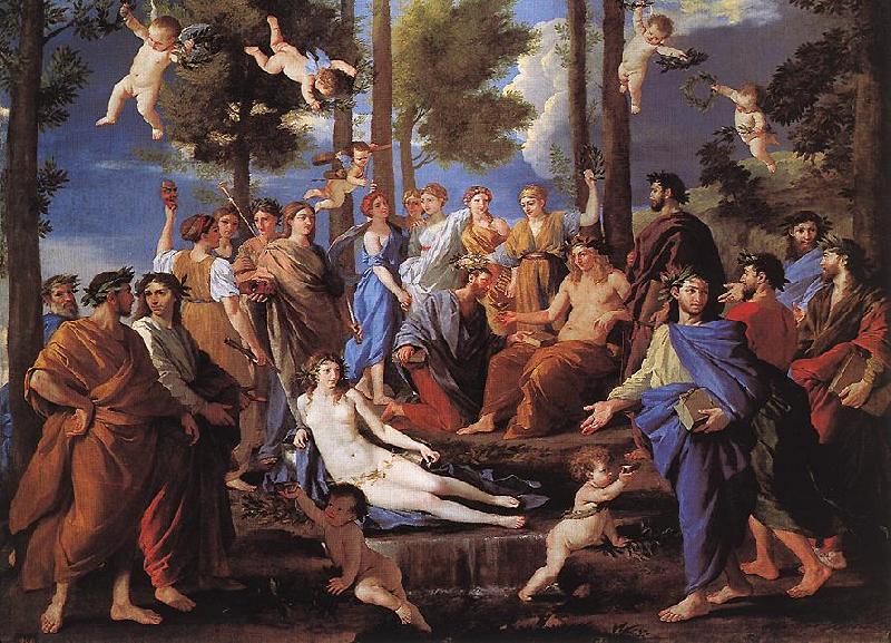 Nicolas Poussin Apollo and the Muses (Parnassus) oil painting image